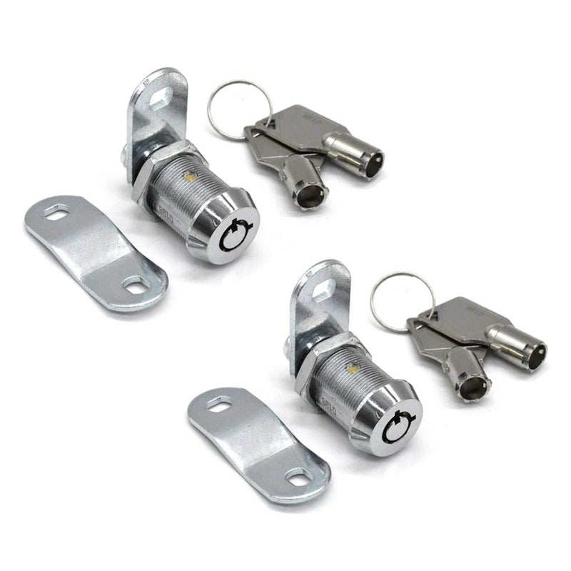 NIANNIAN 2Pcs Tubular Cam Lock 1-1/8 inch Cabinet Lock Keyed Alike with Chrome Finish for Vending Machine Tool Box Mailbox ATM - Image 1